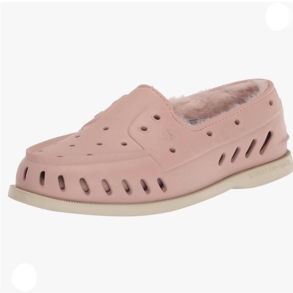 SPERRY BLUSH FUR FLURRY SIZE 9 NEW FLOAT HOUSE SHOES